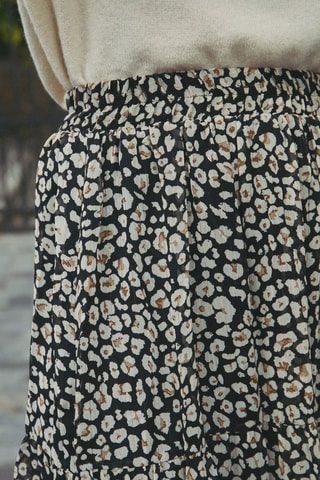 Saia midi Joresse - Preto e branco