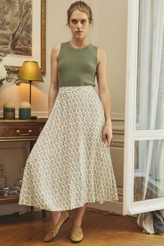 Saia midi Jane - Verde-azeitona