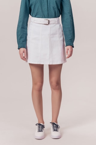 Minissaia de ganga cintura subida Jixties - Branco