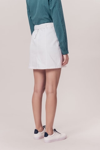 Minissaia de ganga cintura subida Jixties - Branco