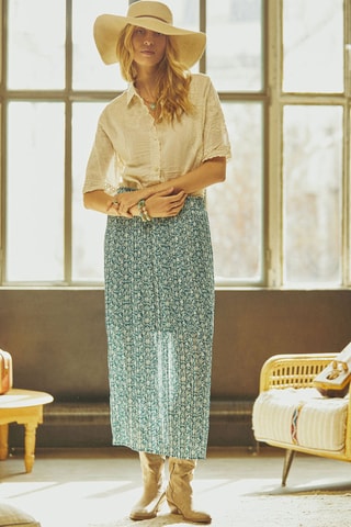 Saia plissada Jessie - Azul