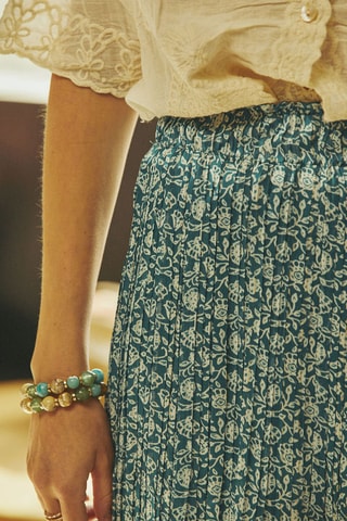 Saia plissada Jessie - Azul