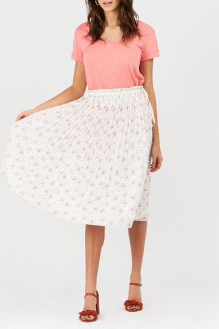 Saia plissada Branco