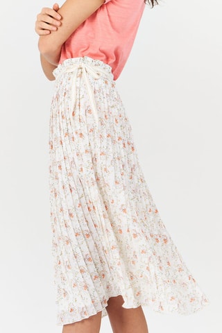 Saia plissada Branco