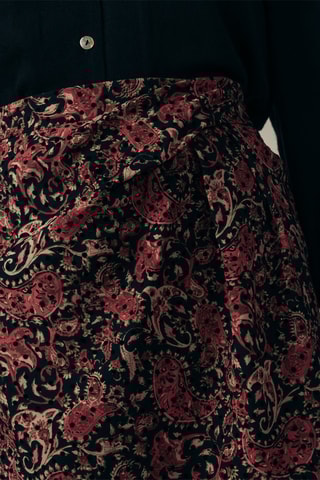 Saia direita cintura alta Jeffords Preto e rosa