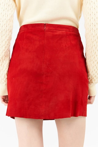 Minissaia em couro de cabra Vermelho