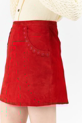 Minissaia em couro de cabra Vermelho