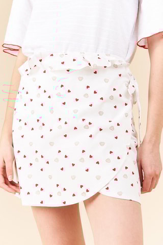 Saia estilo envelope Branco e vermelho