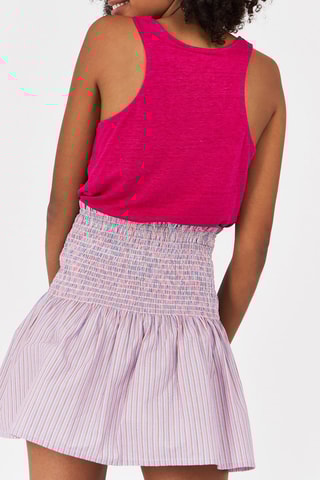 Minissaia de cintura subida Rosa e azul-celeste