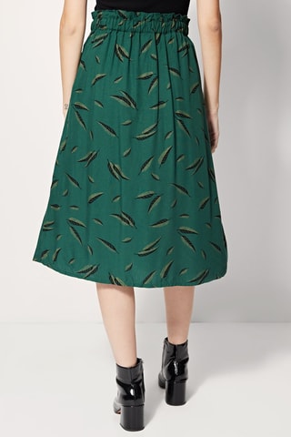 Saia estilo midi cintura alta Jacarta Verde-escuro