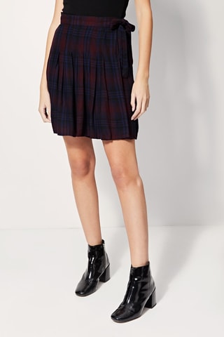 Saia plissada cintura alta Jeremya Azul-marinho