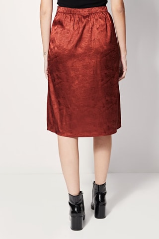 Saia estilo midi cintura alta Jinette Bordô