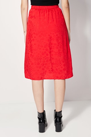 Saia estilo midi cintura alta Jinette Vermelho