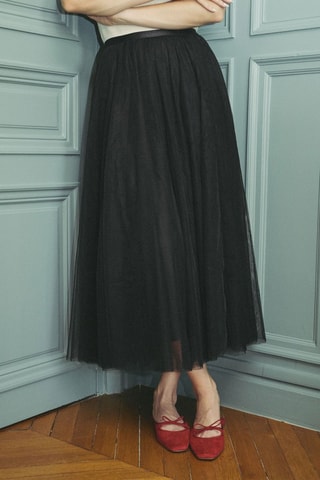 Saia comprida de cintura alta Jude - Preto