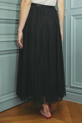Saia comprida de cintura alta Jude - Preto