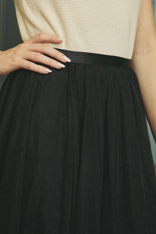 Saia comprida de cintura alta Jude - Preto