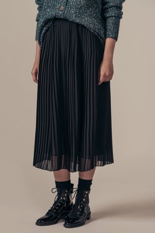 Saia plissada de cintura alta Jacobine - Preto