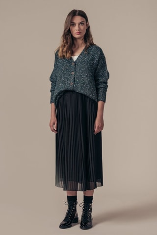 Saia plissada de cintura alta Jacobine - Preto