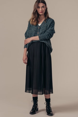 Saia plissada de cintura alta Jacobine - Preto