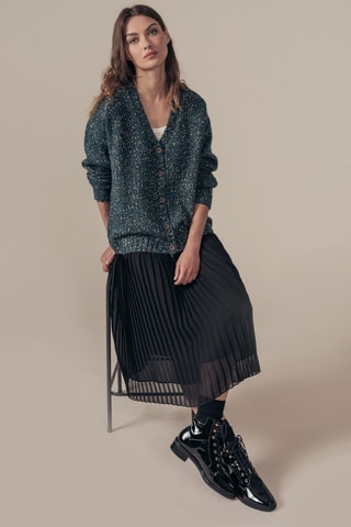 Saia plissada de cintura alta Jacobine - Preto