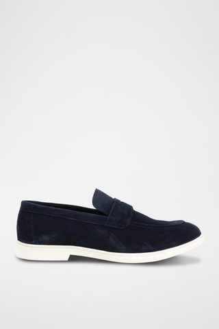 Nubuck Mocassins Antoine - Marineblauw