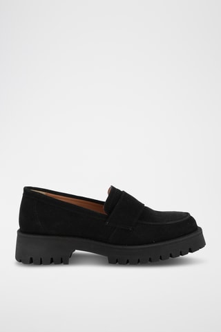 Splitnubuck Mocassins Luba - Zwart 