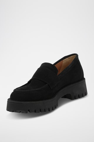 Splitnubuck Mocassins Luba - Zwart 