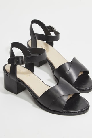 Geitenleren Sandalen met Hak Rayonata - Zwart