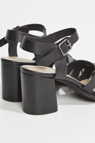 Geitenleren Sandalen met Hak Lili - Zwart