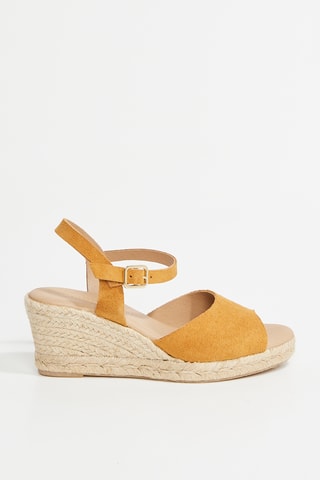 Splitleren Espadrilles met Sleehak Joanna   Camel