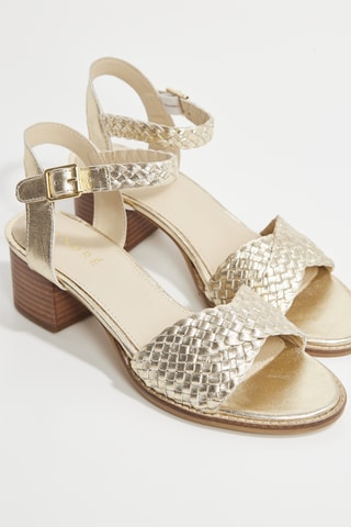 Geitenleren Sandalen met Hak Rayonata - Goudkleurig