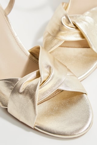 Geitenleren Sandalen met Hak Lizabo - Goudkleurig