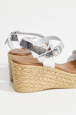 Sandalen met Sleehak Pavala - Zilverkleurig