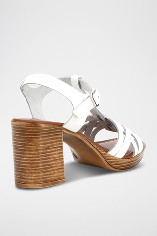 Leren Sandalen met Hak Ambre - Wit