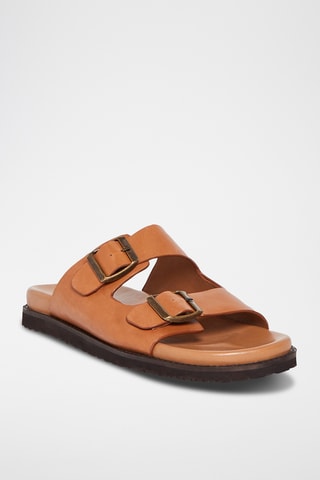 Leren Muiltjes Johan - Camel