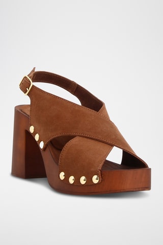 Splitnubuck Sandalen met Hak Sydney - Camel