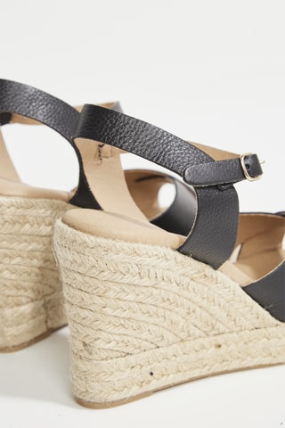 Leren Sandalen met Sleehak Judith - Zwart