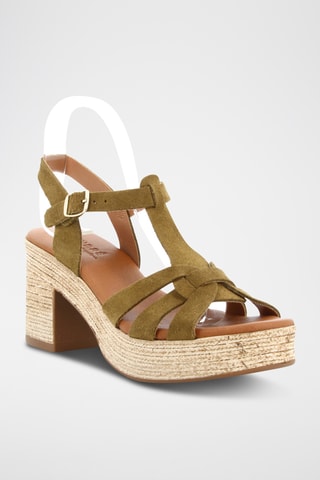 Splitleren Sandalen met Hak Nour 6 Kaki