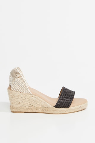 Splitleren Espadrilles met Sleehak Lupin - Zwart