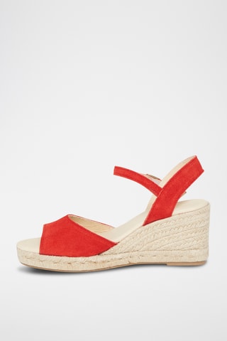 Nubuck Sandalen met Sleehak Nausica - Rood