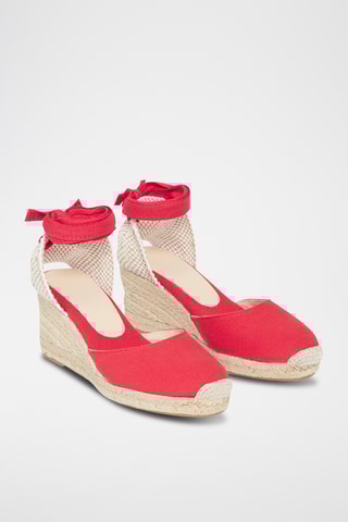 Espadrilles met Sleehak Olympe - Rood