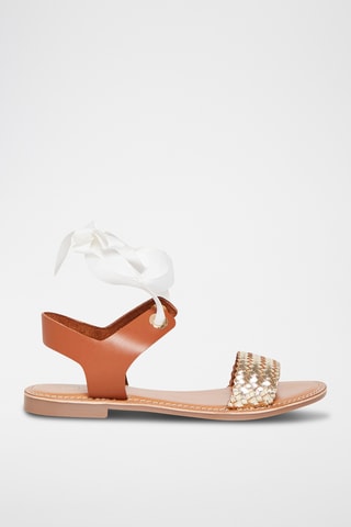 Geitenleren Romeinse Sandalen Paolina - Goudkleurig