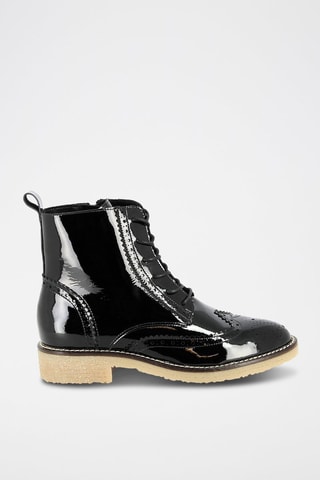 Leren Enkellaarzen verni Gif Zwart