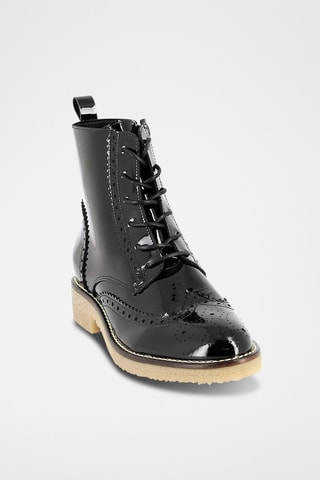 Leren Enkellaarzen verni Gif Zwart