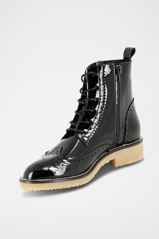 Leren Enkellaarzen verni Gif Zwart