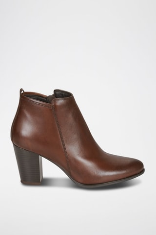 Leren Enkellaarzen Bruin