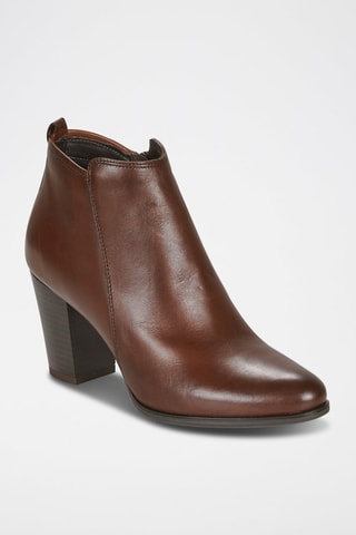 Leren Enkellaarzen Bruin