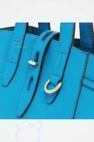 Sac à main en cuir de veau Net Mini - Turquoise