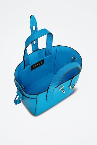 Sac à main en cuir de veau Net Mini - Turquoise