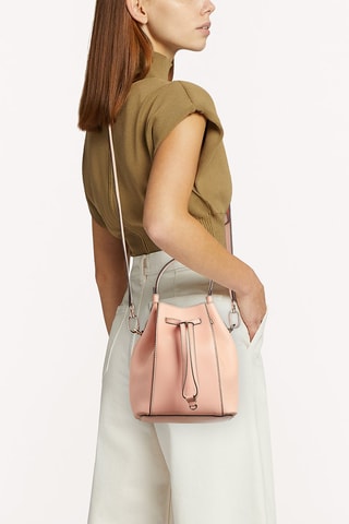 Sac seau en cuir de veau Miastella Mini - Rose
